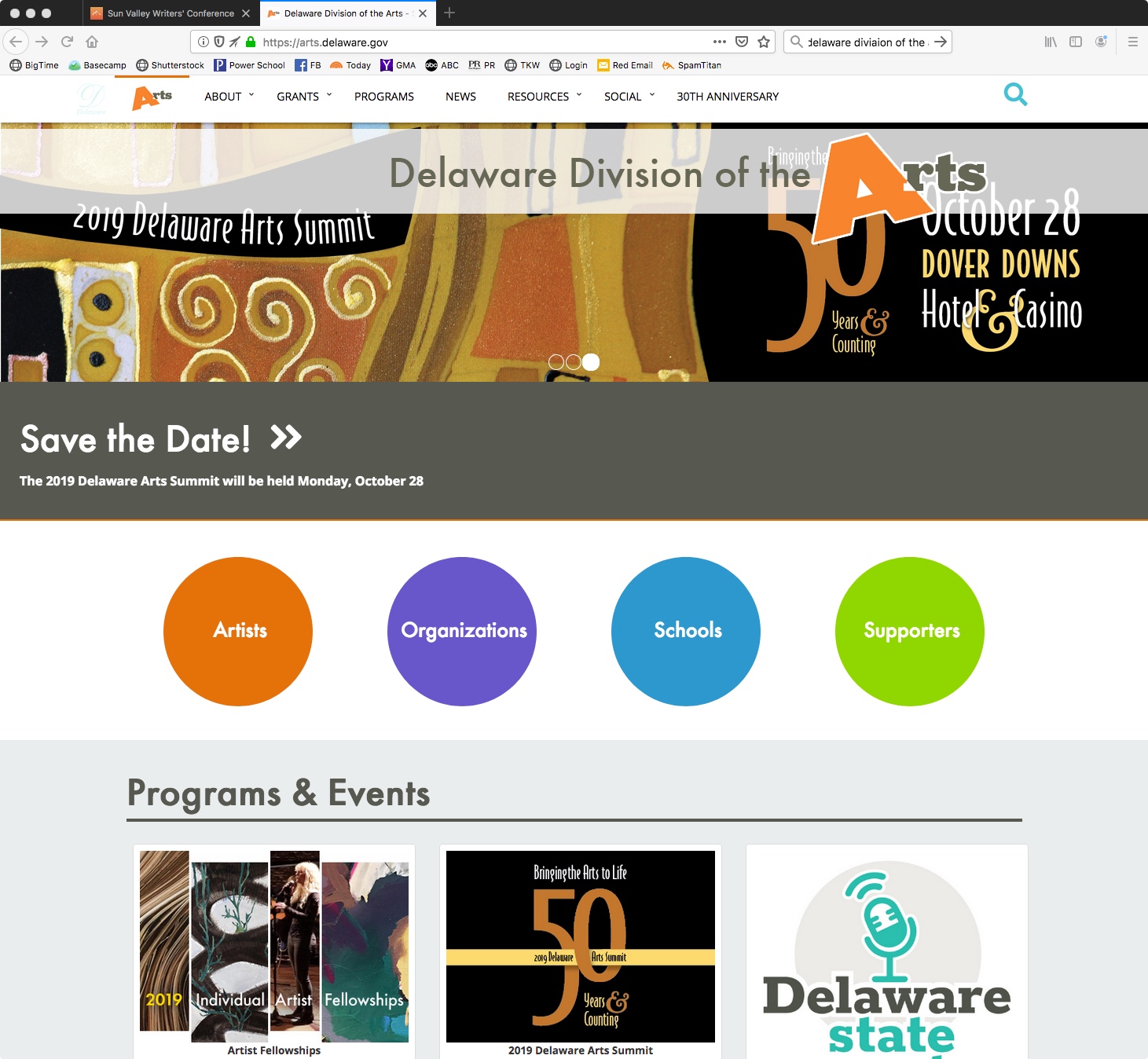 Image of Delaware Division of Arts Web Banner